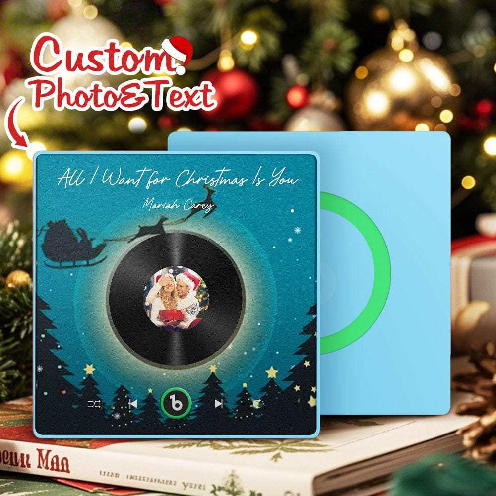 Custom Music Fridge Magnet Personalized Photo Colorful Album Fridge Magnet Music That Can Be Played Gift for Christmas - Fridgebeatsau