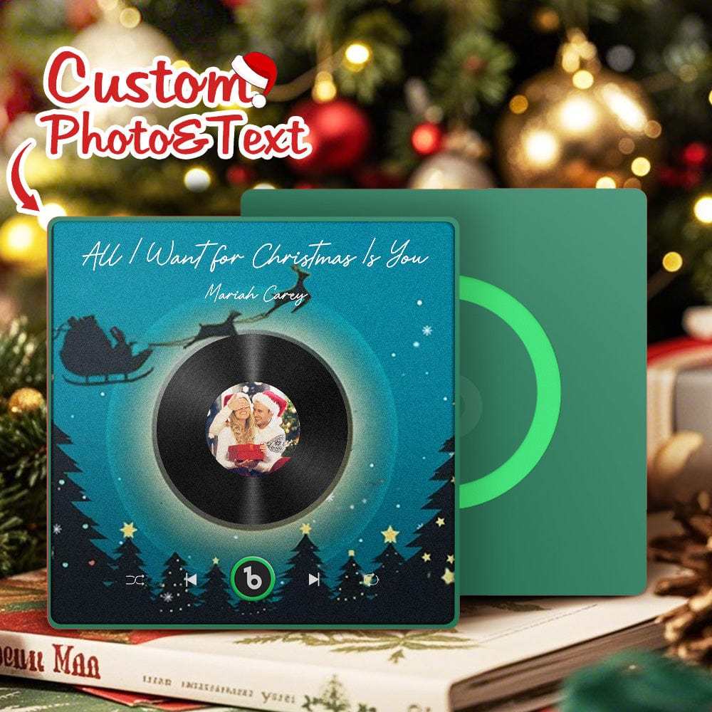 Custom Music Fridge Magnet Personalized Photo Colorful Album Fridge Magnet Music That Can Be Played Gift for Christmas - Fridgebeatsau