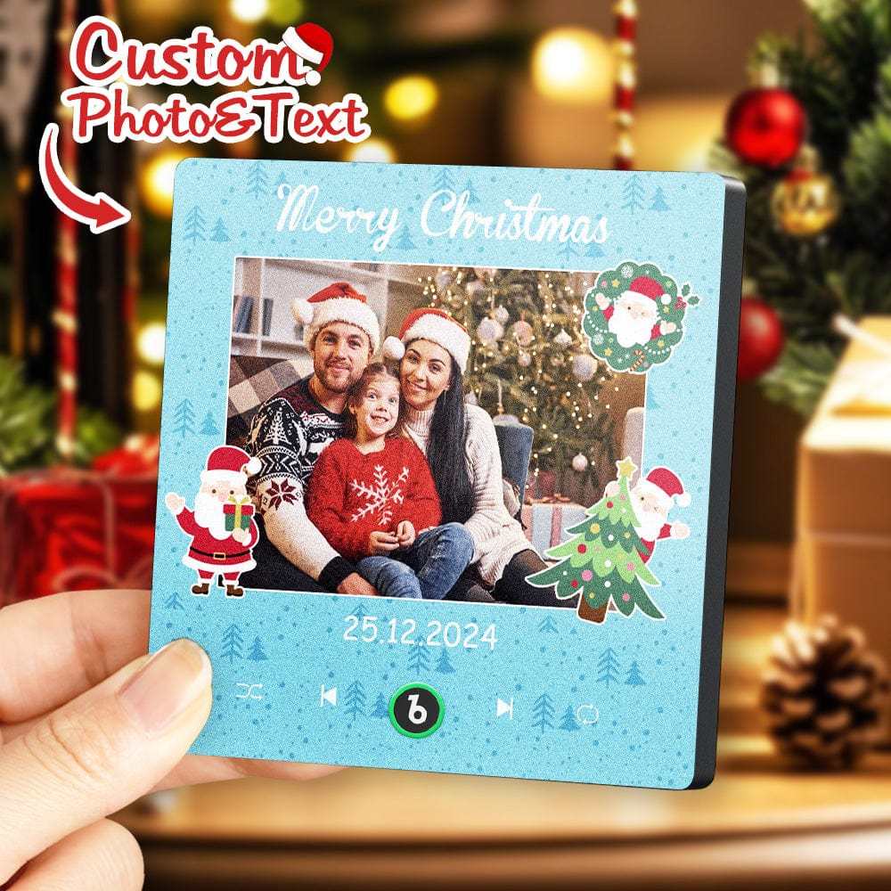 Custom Music Fridge Magnet Personalized Phto Colorful Fridge Magnet Christmas Gift for Family - Fridgebeatsau
