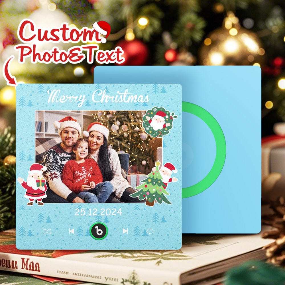 Custom Music Fridge Magnet Personalized Phto Colorful Fridge Magnet Christmas Gift for Family - Fridgebeatsau