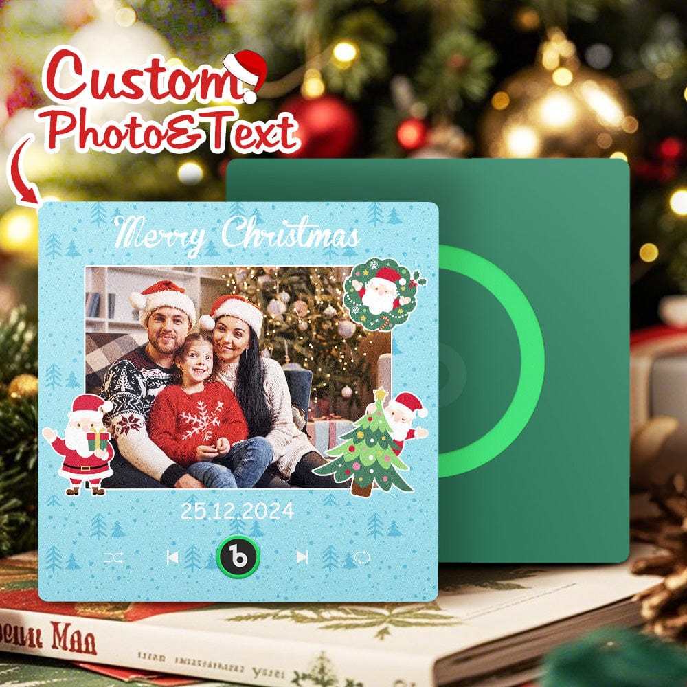 Custom Music Fridge Magnet Personalized Phto Colorful Fridge Magnet Christmas Gift for Family - Fridgebeatsau