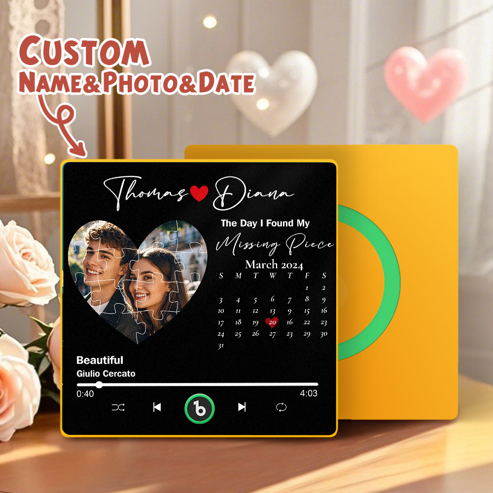 Personalized Music Fridge Magnet Colorful Frame New 4.0 Upgrade Album Fridge Magnet Can Play Songs Gift for Couple Can Upload Your Music - Fridgebeatsau
