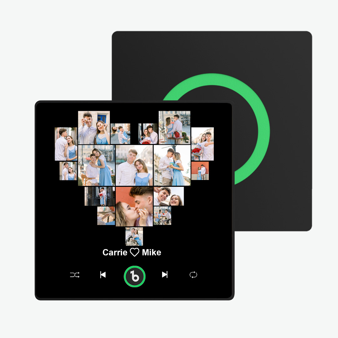 Custom Music And Photo Fridge Magnet Personalized Heart Fridge Magnet for Valentine's Day - Fridgebeatsau