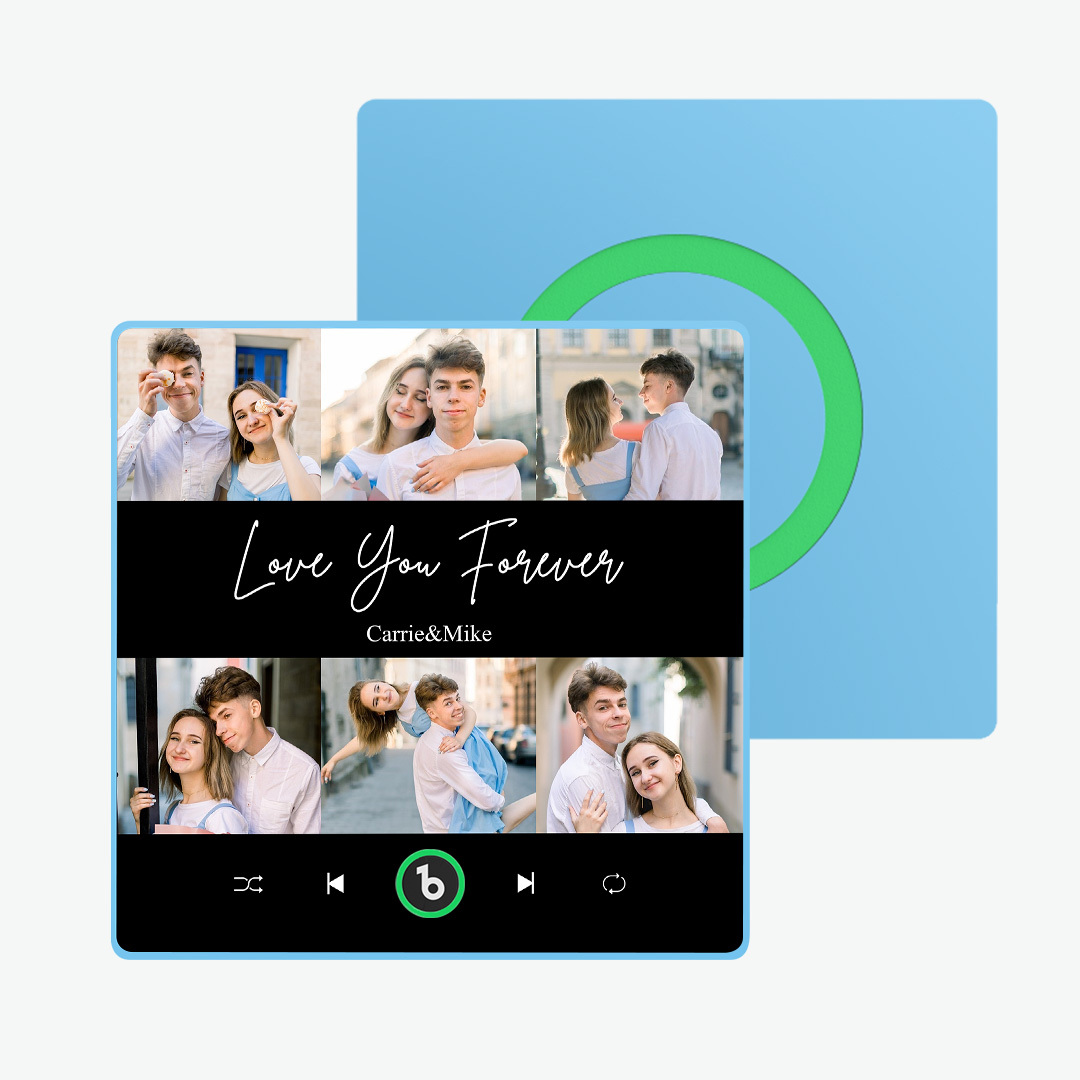 Custom Music Fridge Magnet 6 Photo Colorful Frame Album Fridge Magnet Valentine's Day Gift - Fridgebeatsau