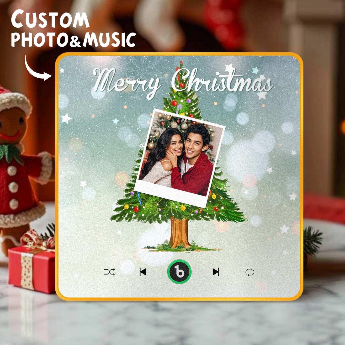 Custom Music And Photo Fridge Magnet Christmas Tree Fridge Magnet for Christmas Gifts - Fridgebeatsau