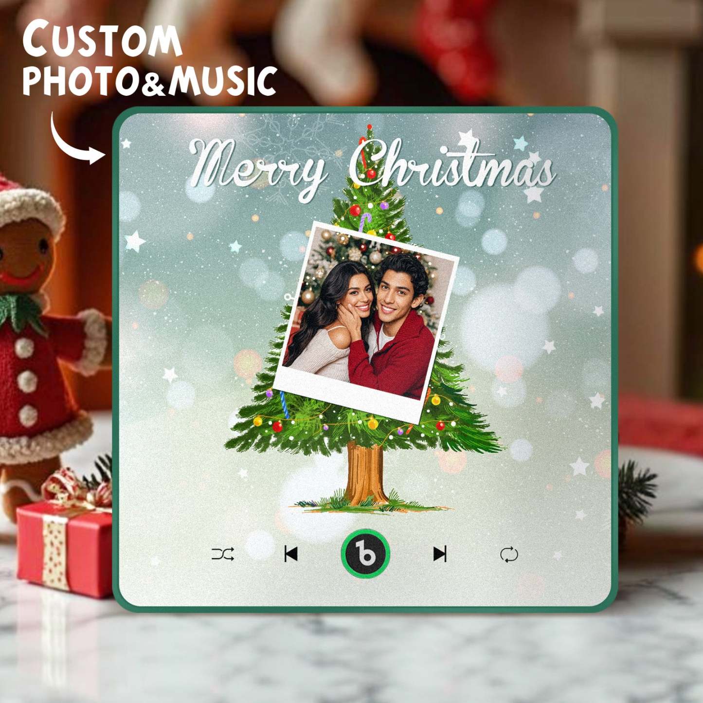 Custom Music And Photo Fridge Magnet Christmas Tree Fridge Magnet for Christmas Gifts - Fridgebeatsau