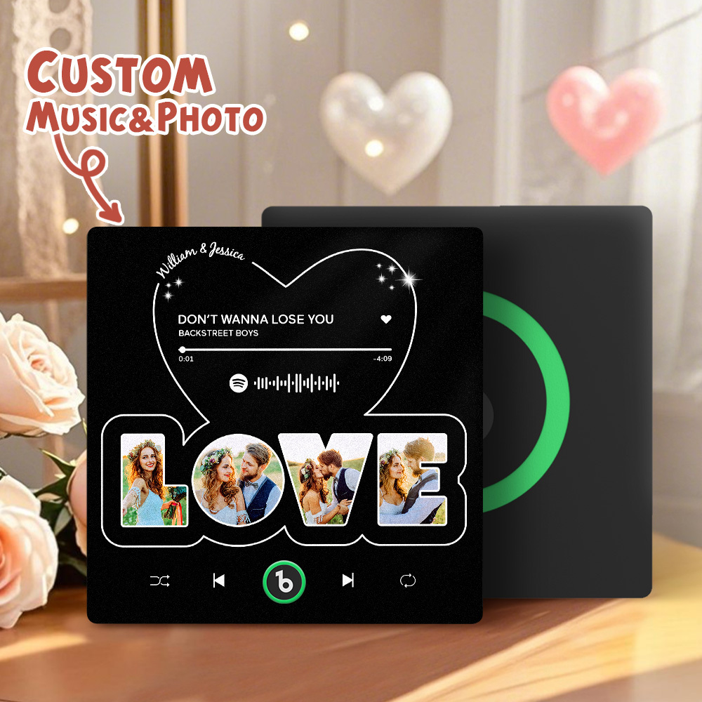 Custom Photo & Music Fridge Magnets Personalized Love Fridge Magnets Perfect Valentine's Gift - Fridgebeatsau