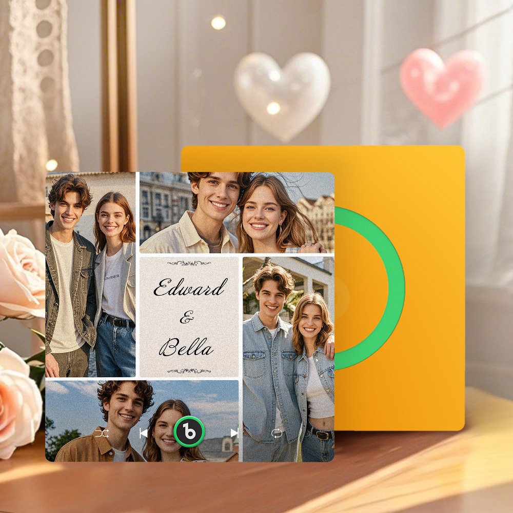 Custom Music Fridge Magnets Valentine's Day Gifts Custom Music Fridge Magnet Colorful Frame Album Fridge Magnet Can Play Songs Gift for Couple - Fridgebeatsau