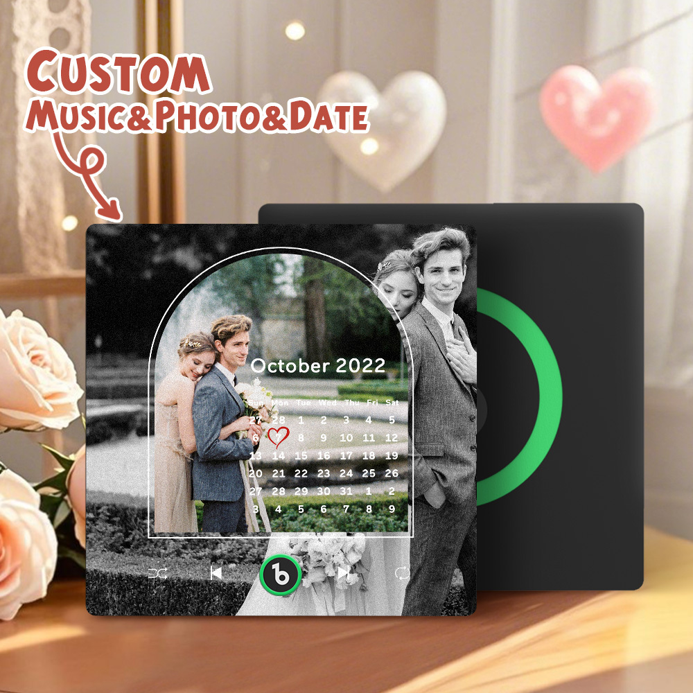Custom Music Fridge Magnets Valentine's Day Gifts Custom Music Fridge Magnet Colorful Frame Album Fridge Magnet Can Play Songs Gift for Couple - Fridgebeatsau