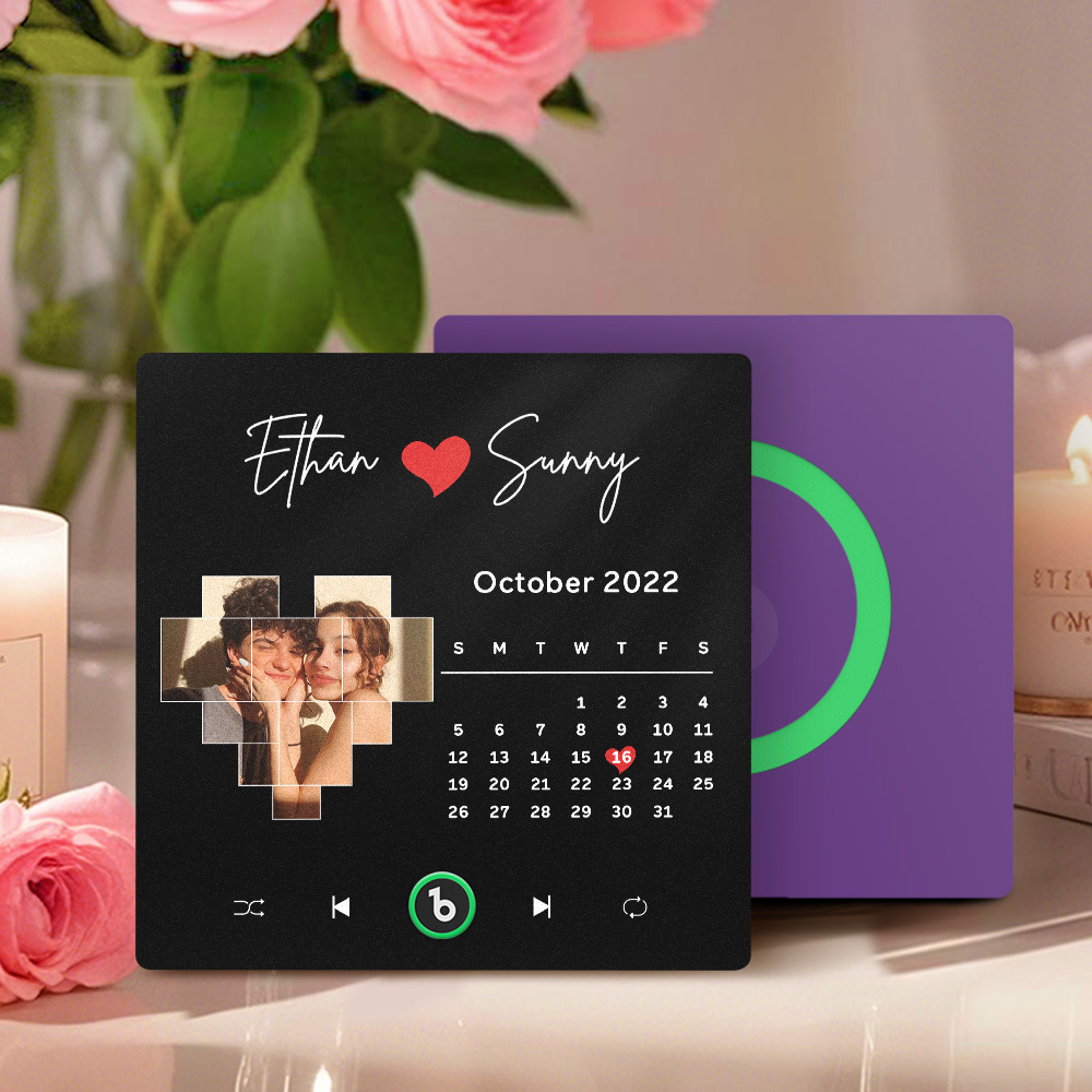 Custom Music, Photo & Text Fridge Magnet Supports Bluetooth Connectivity Valentine's Day Gifts - Fridgebeatsau