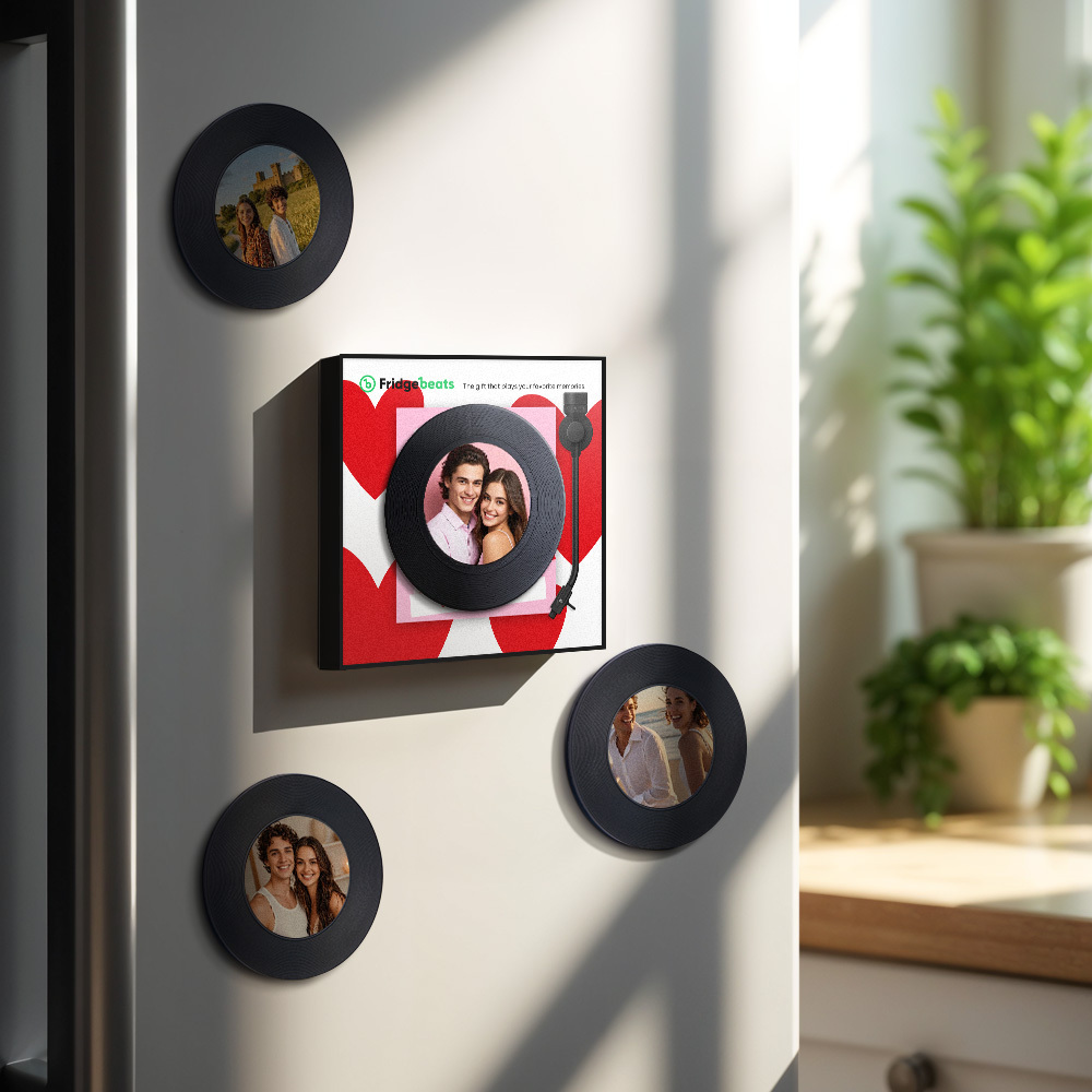 Upgraded Personalized Music Fridge Magnet That Play Songs Record Supports 1-6 Songs Couple's Gifts for Lover - Fridgebeatsau