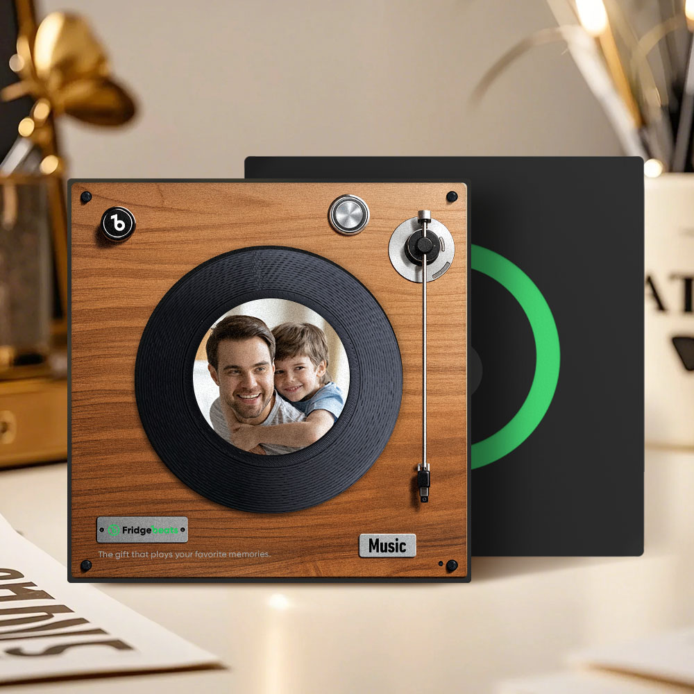 Upgraded Personalized Music Fridge Magnet That Play Songs Record Supports 1-6 Songs Gifts for Dad