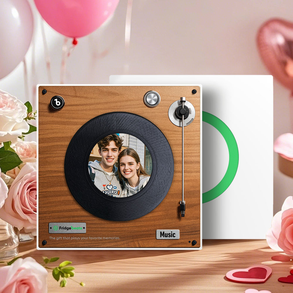 Custom Music & Photo Fridge Magnet Can Customize 1-6 Vinyl and Songs