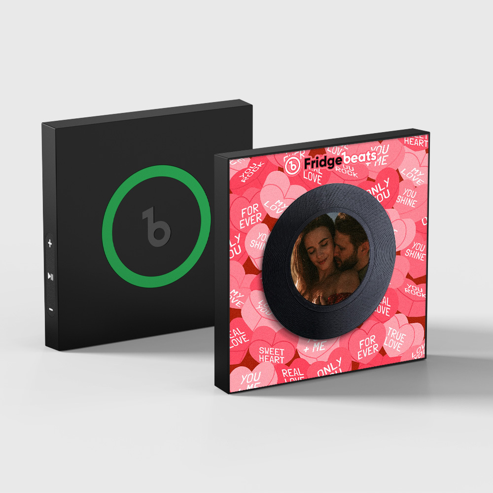 Custom Music & Photo Fridge Magnet Supports 1-6 Vinyl Customization Heart Fridge Magnet Valentine's Gift