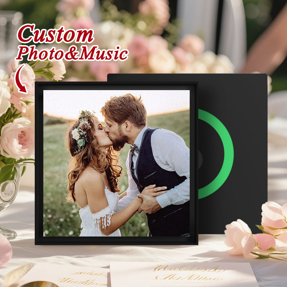 Custom Music & Photo Fridge Magnet Can Customize 1-6 Frame Art and Songs Personalized Photo Song That Can Play Music Wedding Gifts for Couple - Fridgebeatsau