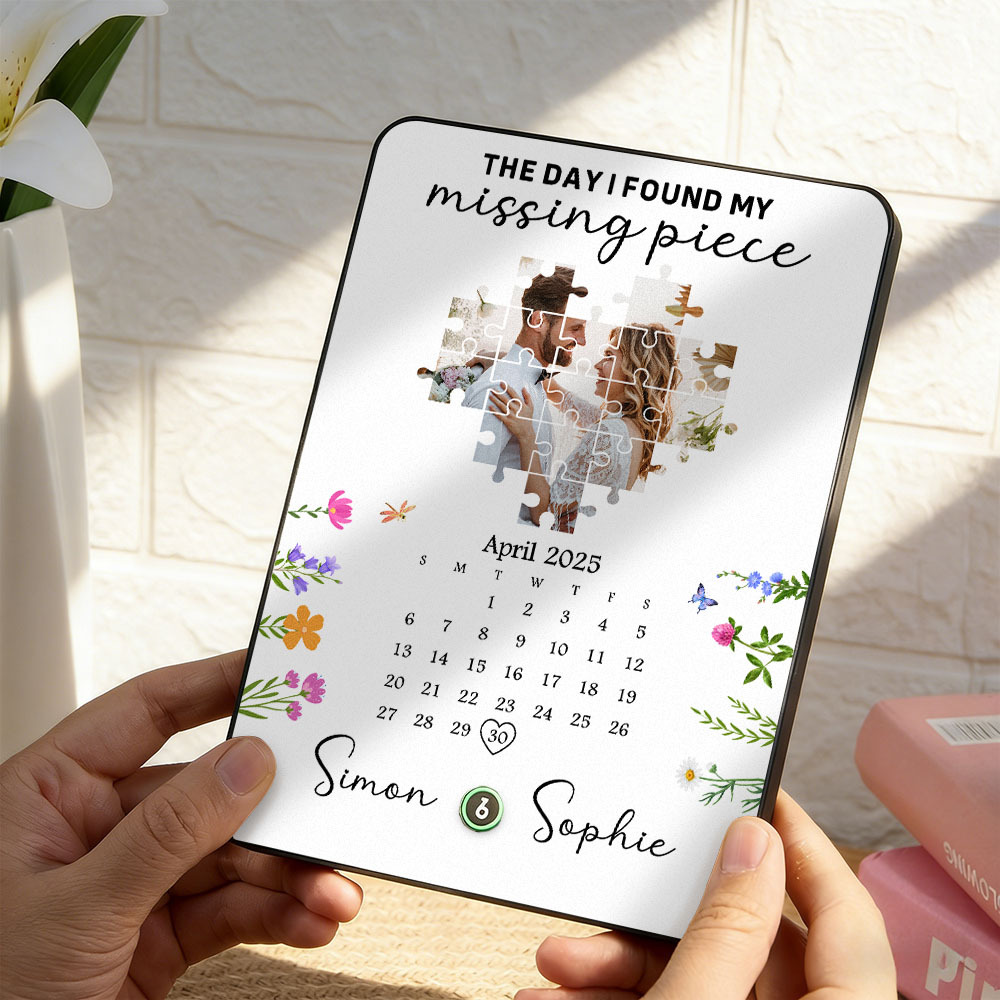 Custom Music Plaque with Player Acrylic Frame for Couples - The Day I Found My Missing Piece - Fridgebeatsau