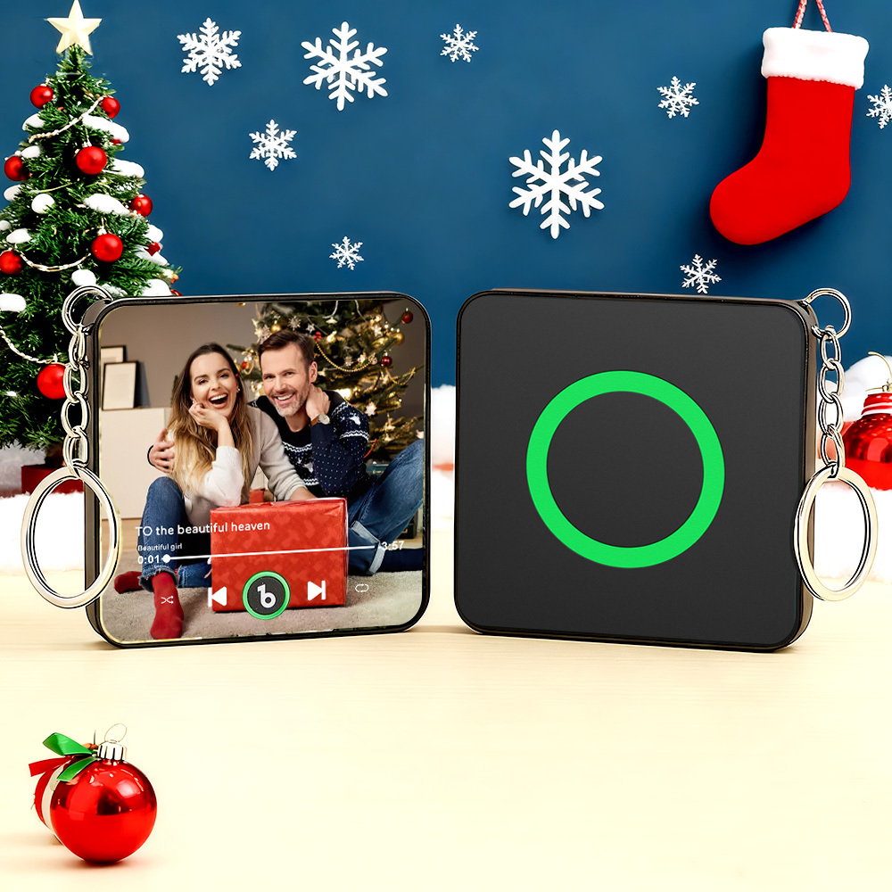 Custom Mini Music Fridge Magnet Keychain Personalized Photo Music Keychain Mini Magnet For Fridge That Can Play Songs Without Cellphone Christmas Gifts for Couple - Fridgebeatsau