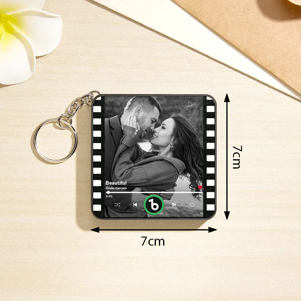 Custom Music Gift Mini Fridge Magnet Keychain Custom Photo Music Box Play Song Valentine Gift For Her Photo Music Magnet Keychain Anniversary Gifts for Couple - Fridgebeatsau