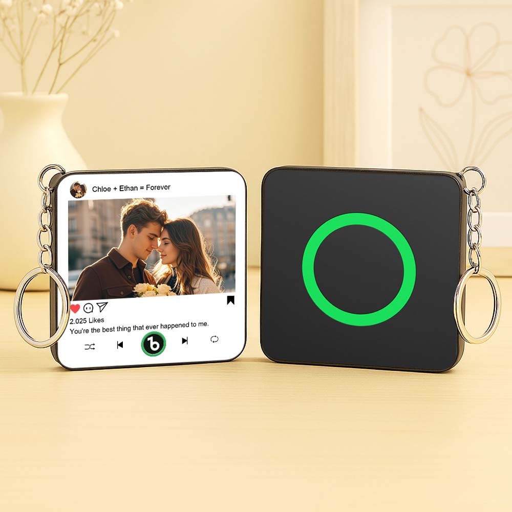 Custom Mini Music Fridge Magnet Keychain Gifts for Her Him Personalized Photo Music Refrigerator Magnet Keychain Gifts for Her Unique Gift for Anniversary - Fridgebeatsau