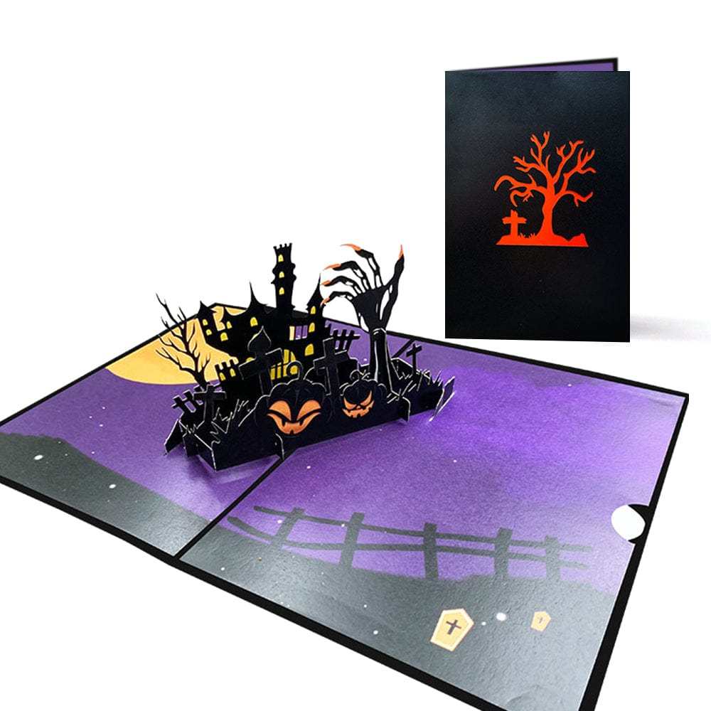 Halloween 3D Pop Up Card Haunted House Pop Up Greeting Card - GiftLab
