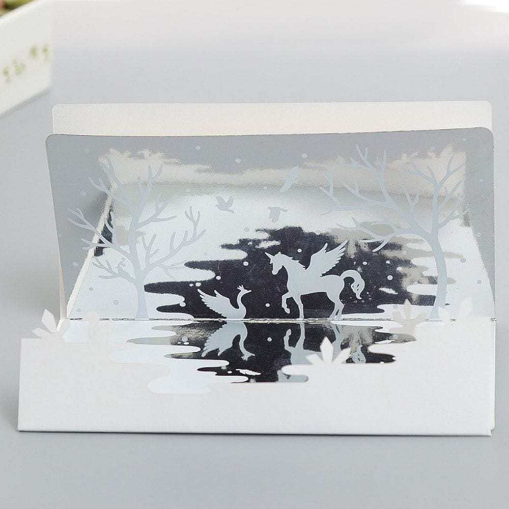 3D Creative Valentine's Day Pop Up Card Mirror Inverted Image Pop Up Greeting Card - GiftLab