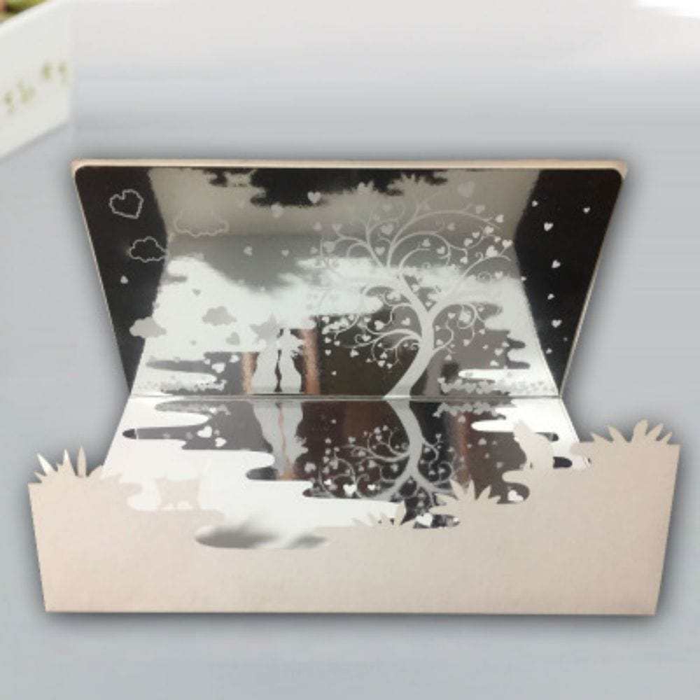 3D Creative Valentine's Day Pop Up Card Mirror Inverted Image Pop Up Greeting Card - GiftLab