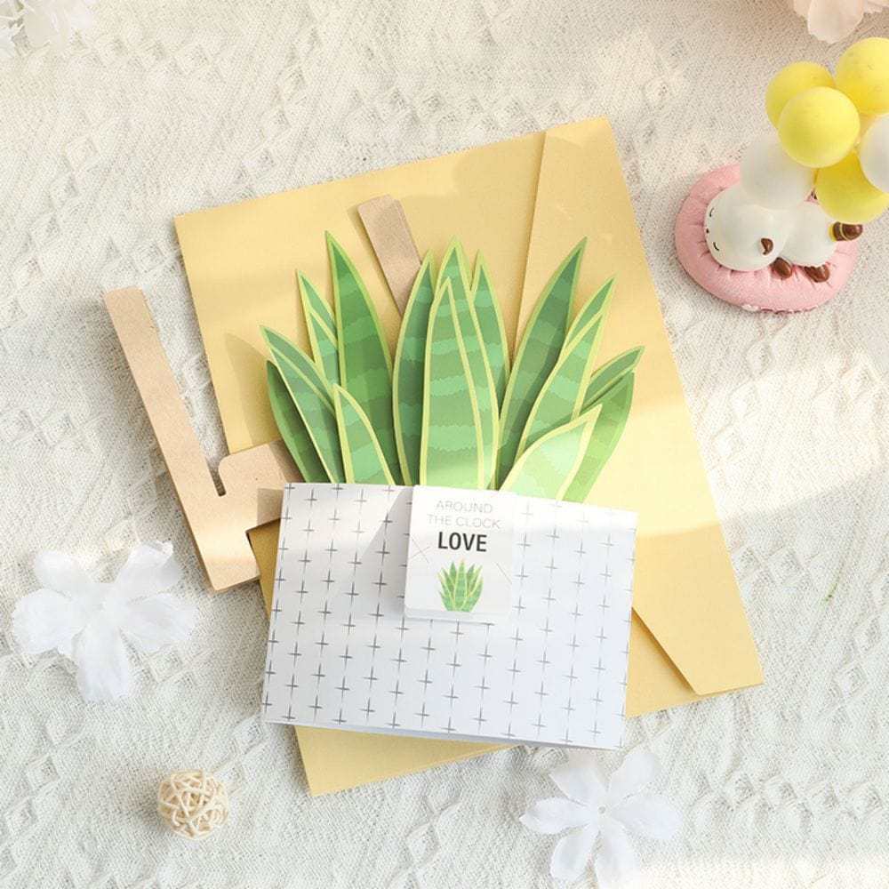 Tiger Piran Potted Plant 3D Pop Up Greeting Card - GiftLab