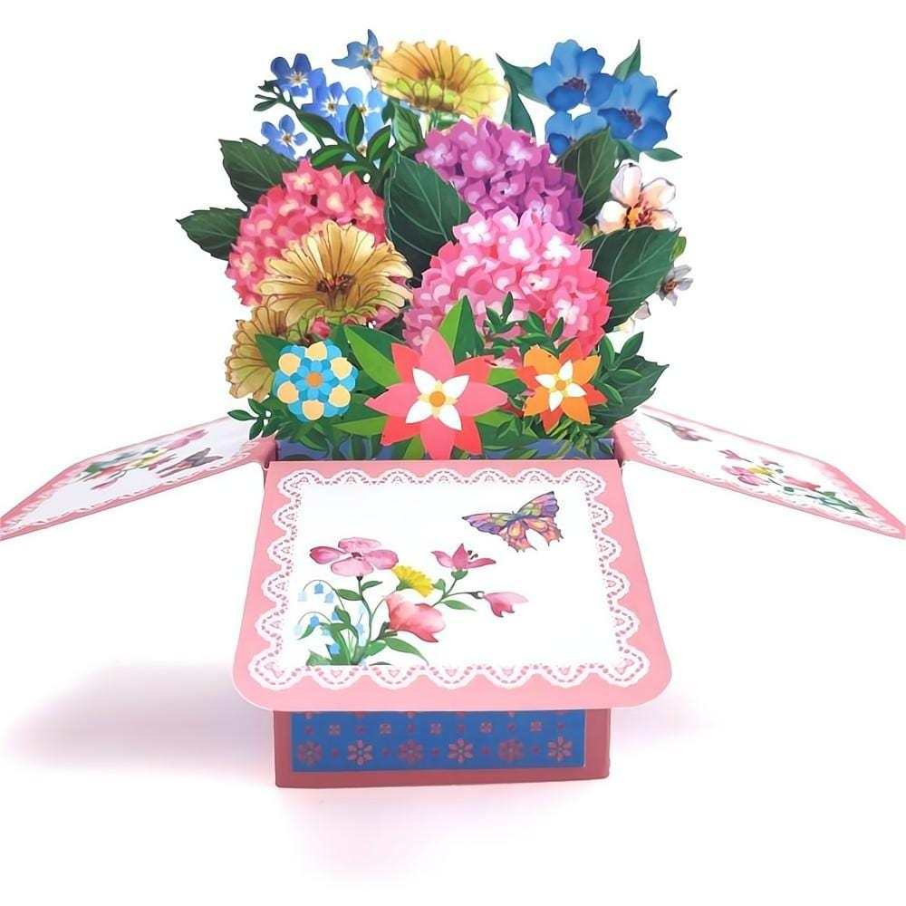 Hydrangea Pop Up Box Card Flower 3D Pop Up Greeting Card - GiftLab