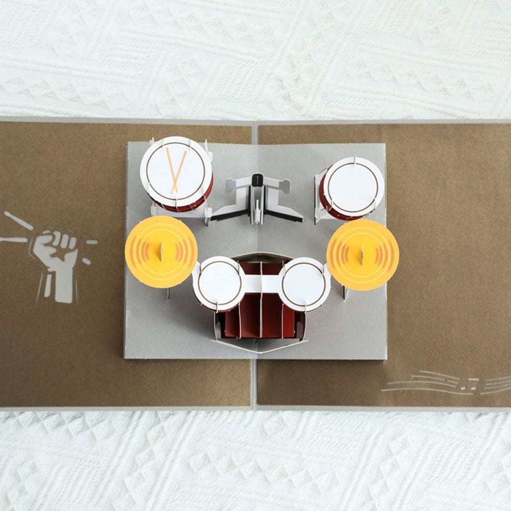 Father's Day 3D Pop Up Card Drum Kit Greeting Card for Dad - GiftLab