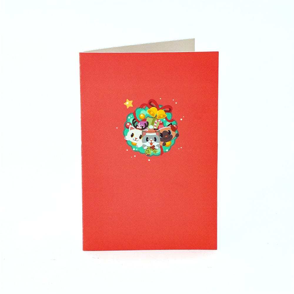 Christmas 3D Pop Up Card Cat Greeting Card - GiftLab