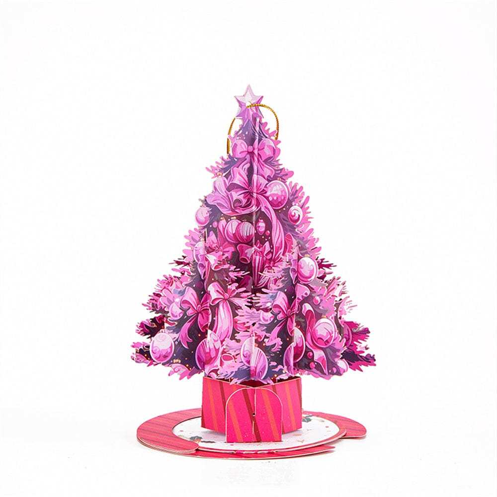 5 Pcs Christmas Tree Ornaments Christmas 3D Pop Up Greeting Card - GiftLab