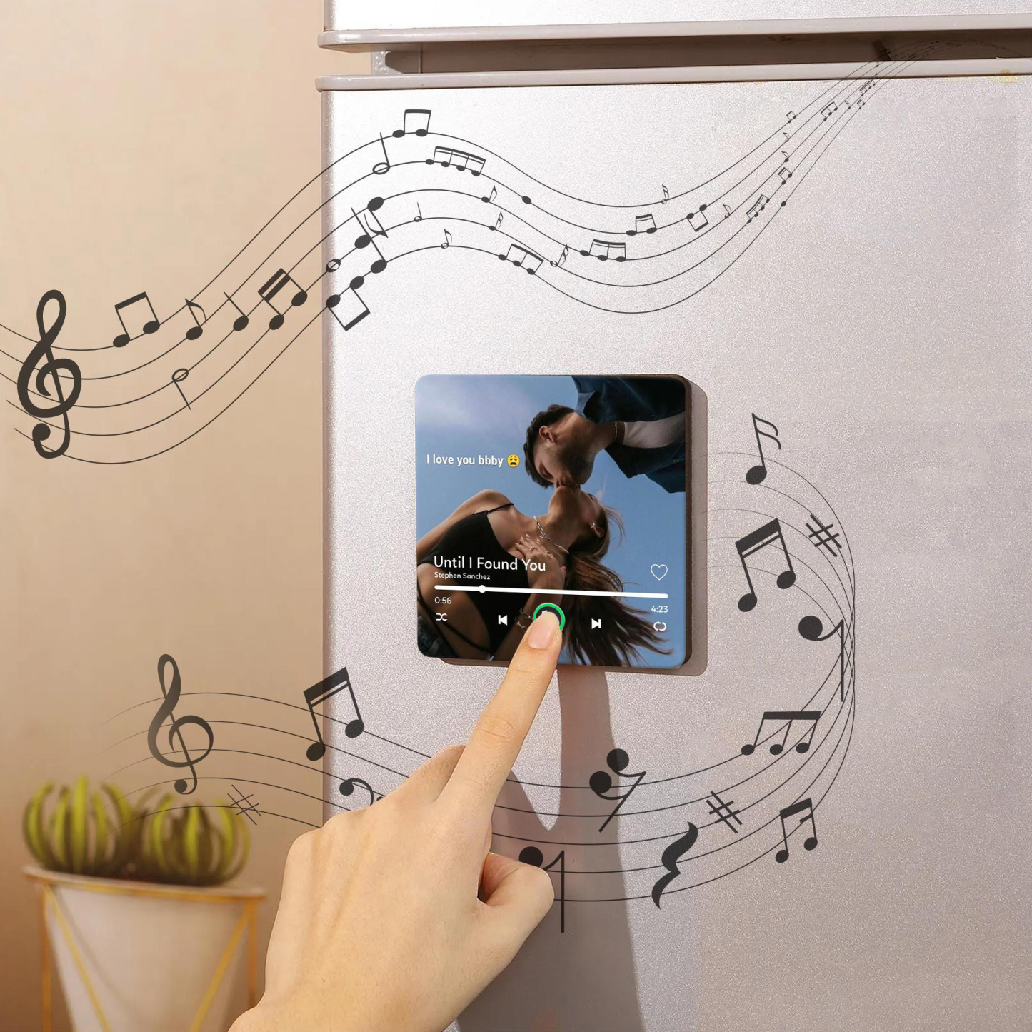 Custom Music Gift Fridge Magnet, Custom Photo Music Box, Music Box Play Song, Valentine Gift For Her, Photo Music Magnet, Anniversary Gifts
