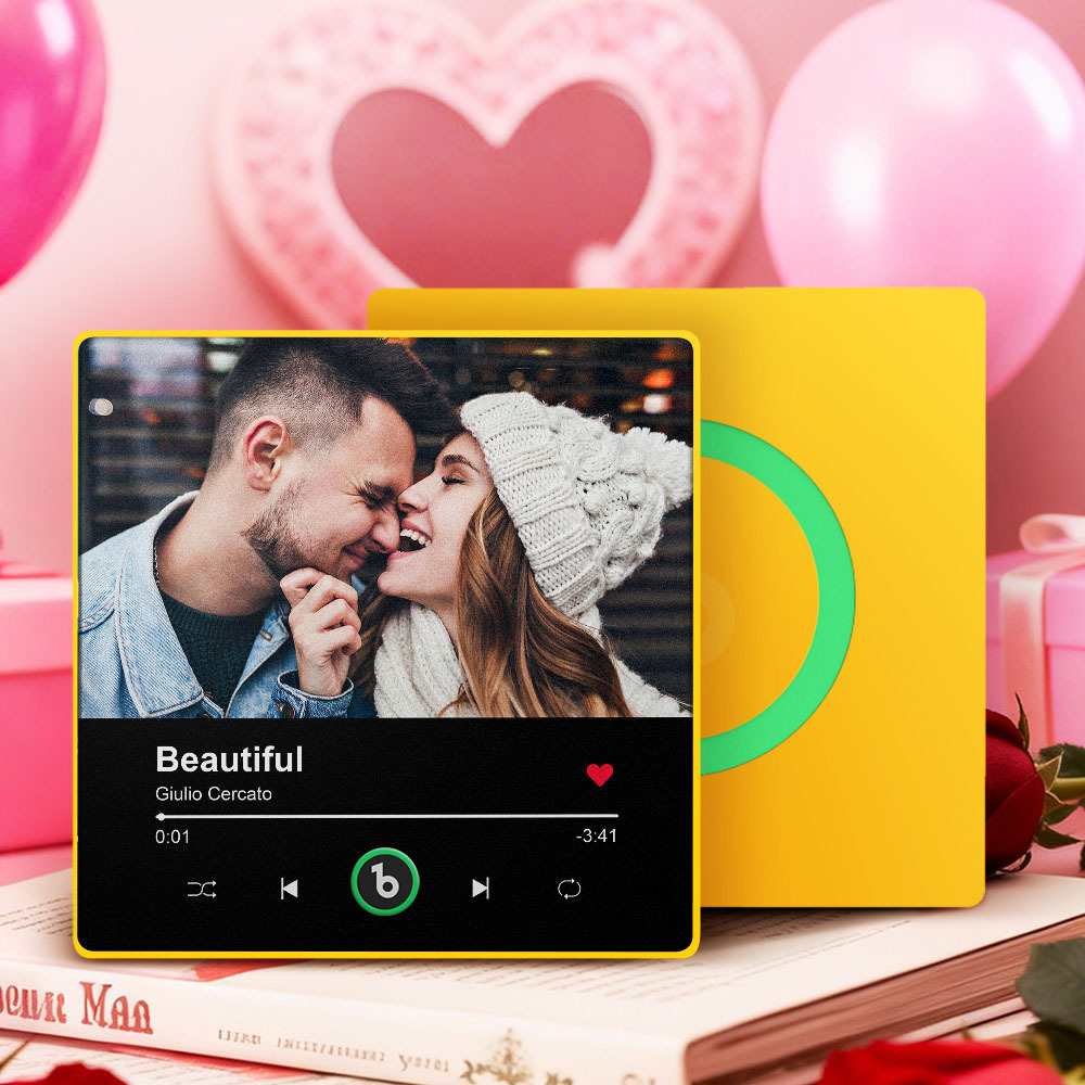 Personalized Photo Music Fridge Magnet Playable Song Keepsake Gift Valentine's Day Gift for Lover - Fridgebeatsau
