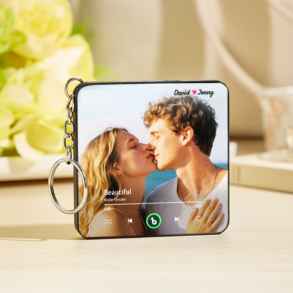 Custom Mini Music Fridge Magnet Keychain Custom Mini Album Fridge Magnet Keychain Music Wall Photo Sticker Song Magnets That Can Play Music Halloween Gifts - Fridgebeatsau