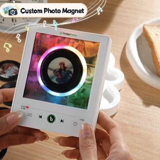 Christmas Gifts Fridgebeats V6.0 Personalized Photo & Music Vinyl Fridge Magnet with Rotating Record– Custom Records with Dynamic LED Light - Fridgebeatsau