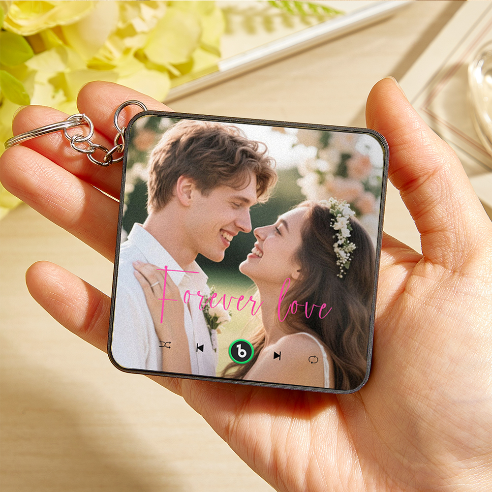 Custom Music Mini Fridge Magnet Keychain Gifts for Her Personalized Photo Gifts for Couple Unique Gift for Anniversary Gift