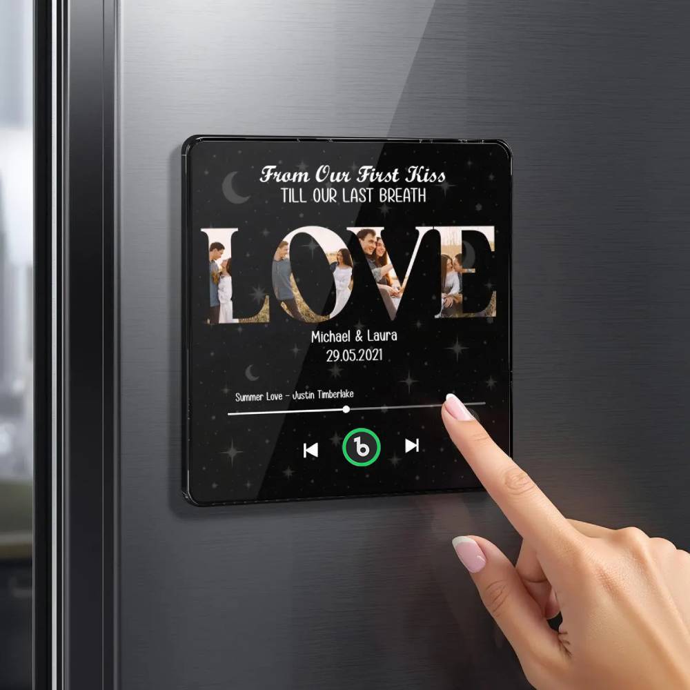 Custom Music Fridge Magnet Personalized Love Photos Song Magnet Valentine's Day Anniversary Gift for Lover - Fridgebeatsau