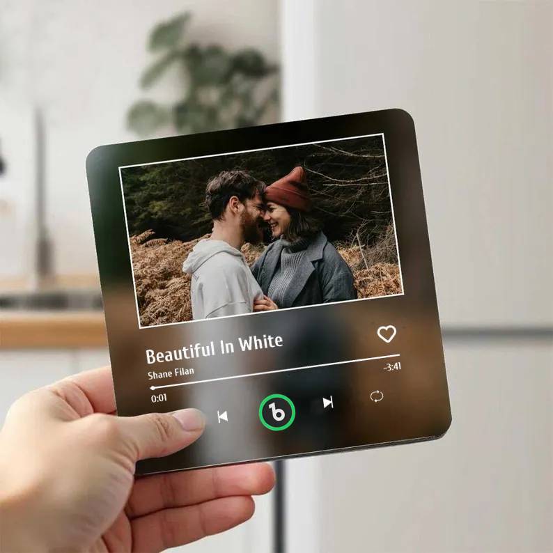 Custom Music Fridge Magnet Personalized Song Magnet Birthday Gift for Him - Fridgebeatsau