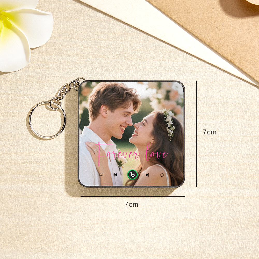 Custom Music Mini Fridge Magnet Keychain Gifts for Her Personalized Photo Gifts for Couple Unique Gift for Anniversary Gift - Fridgebeatsau