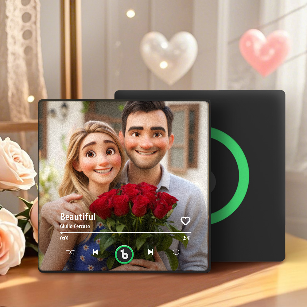 冷蔵庫用カスタムミュージックマグネット。パーソナライズされた写真入り漫画風ソング冷蔵庫マグネット。曲を再生可能。お母さんへのギフト。 - Fridgebeatsjp