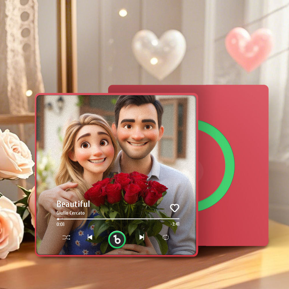 冷蔵庫用カスタムミュージックマグネット。パーソナライズされた写真入り漫画風ソング冷蔵庫マグネット。曲を再生可能。お母さんへのギフト。 - Fridgebeatsjp