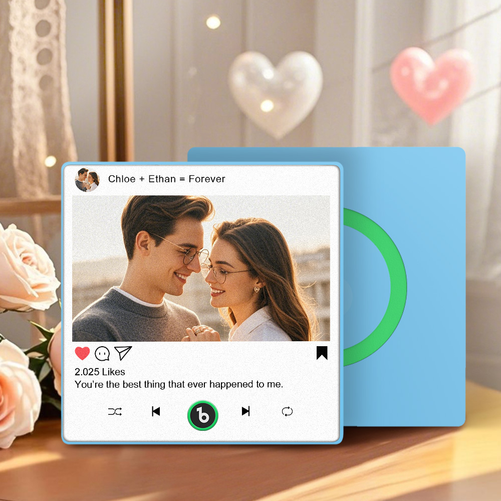 彼女や彼へのカスタム音楽冷蔵庫マグネットギフト、彼氏や彼女、夫、妻へのパーソナライズされた写真ギフト、記念日のユニークなギフト - Fridgebeatsjp