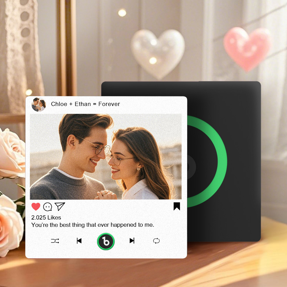 彼女や彼へのカスタム音楽冷蔵庫マグネットギフト、彼氏や彼女、夫、妻へのパーソナライズされた写真ギフト、記念日のユニークなギフト - Fridgebeatsjp