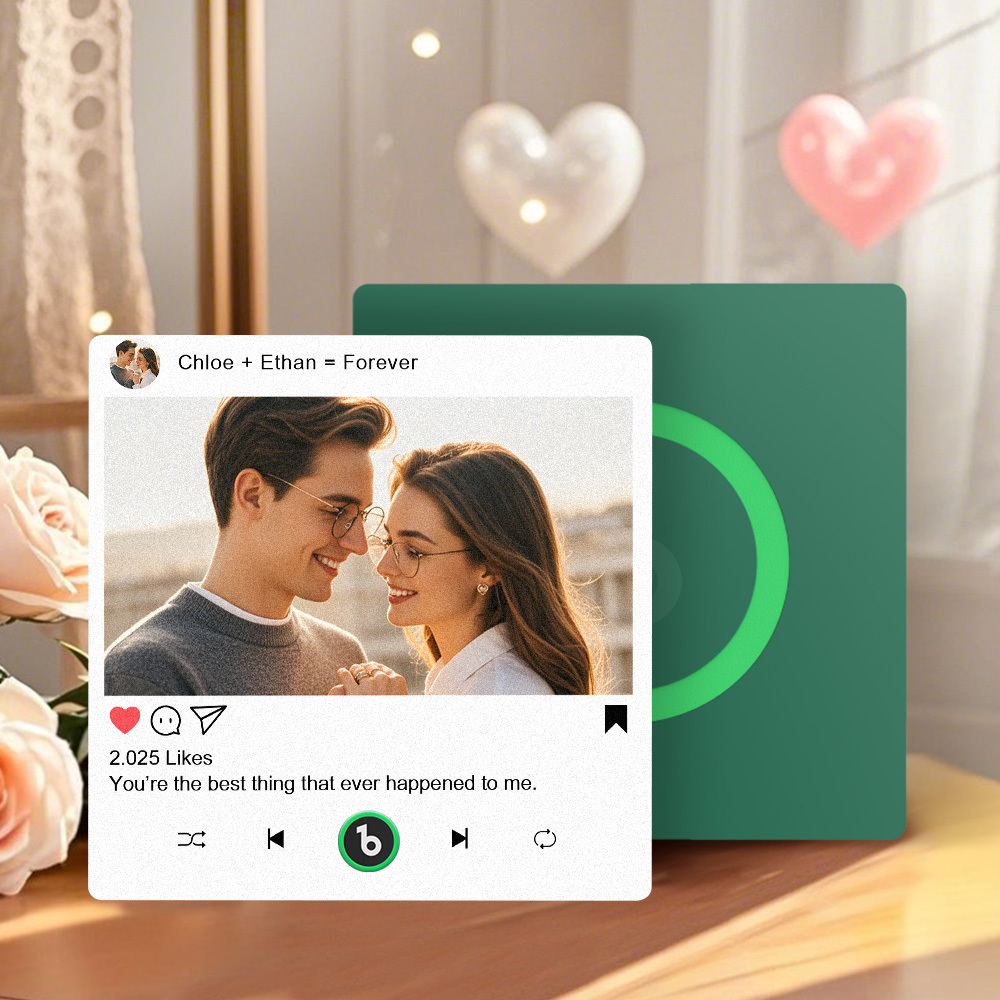 彼女や彼へのカスタム音楽冷蔵庫マグネットギフト、彼氏や彼女、夫、妻へのパーソナライズされた写真ギフト、記念日のユニークなギフト - Fridgebeatsjp