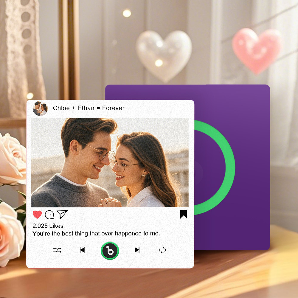 彼女や彼へのカスタム音楽冷蔵庫マグネットギフト、彼氏や彼女、夫、妻へのパーソナライズされた写真ギフト、記念日のユニークなギフト - Fridgebeatsjp