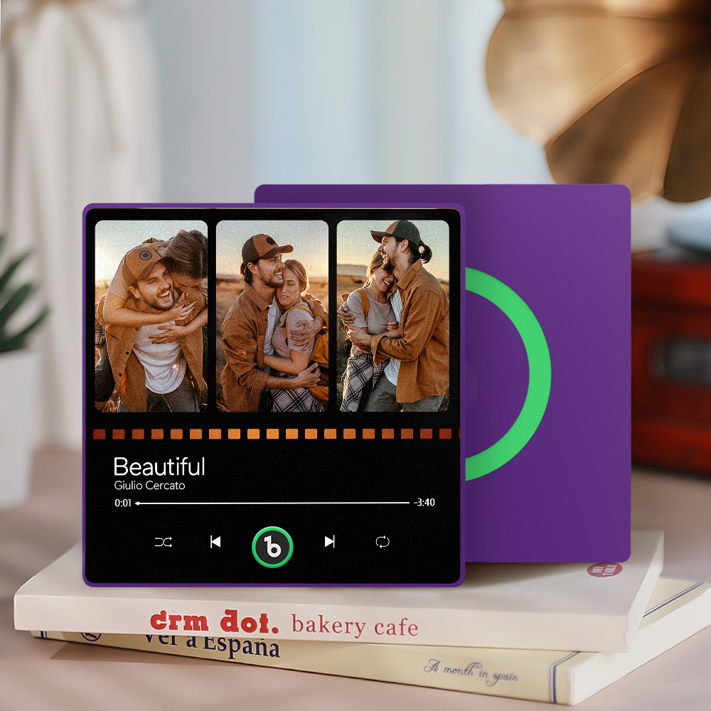 写真入りカスタム音楽冷蔵庫マグネット 音楽愛好家のためのパーソナライズされた音楽冷蔵庫マグネットソングアルバムカバー - Fridgebeatsjp