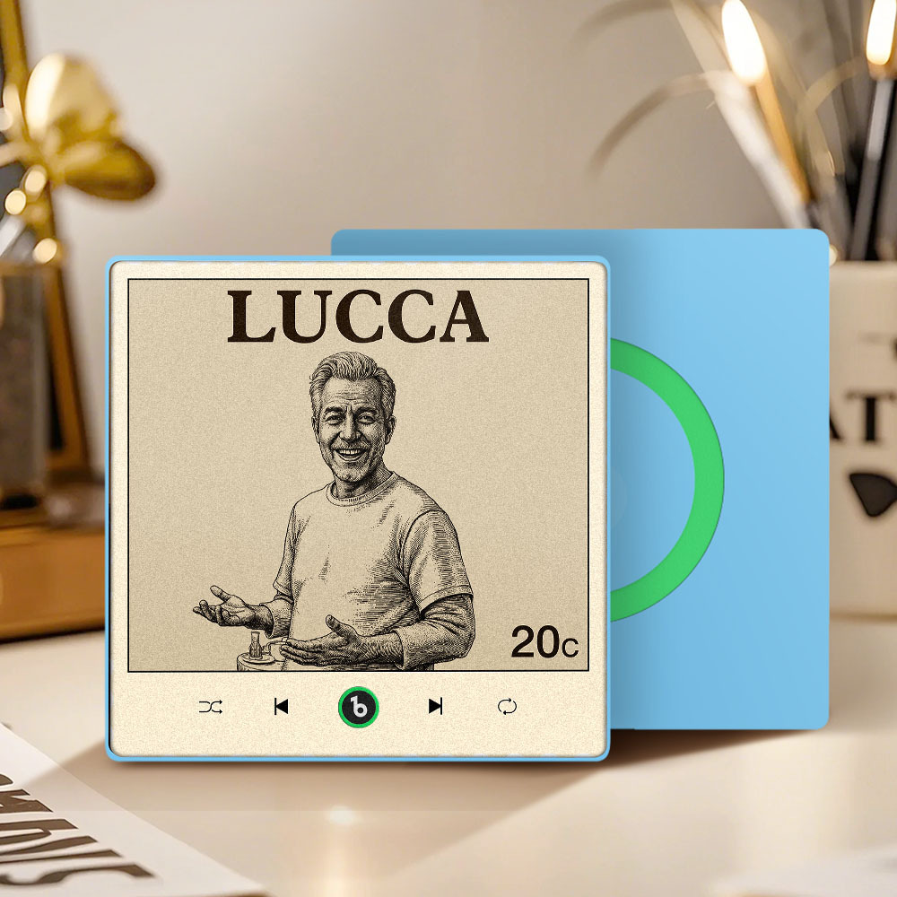 カスタムポートレート ヴィンテージスタンプ 音楽冷蔵庫マグネット パーソナライズされた写真名入り切手 音楽冷蔵庫マグネット 歌を再生できる彼へのギフト - Fridgebeatsjp