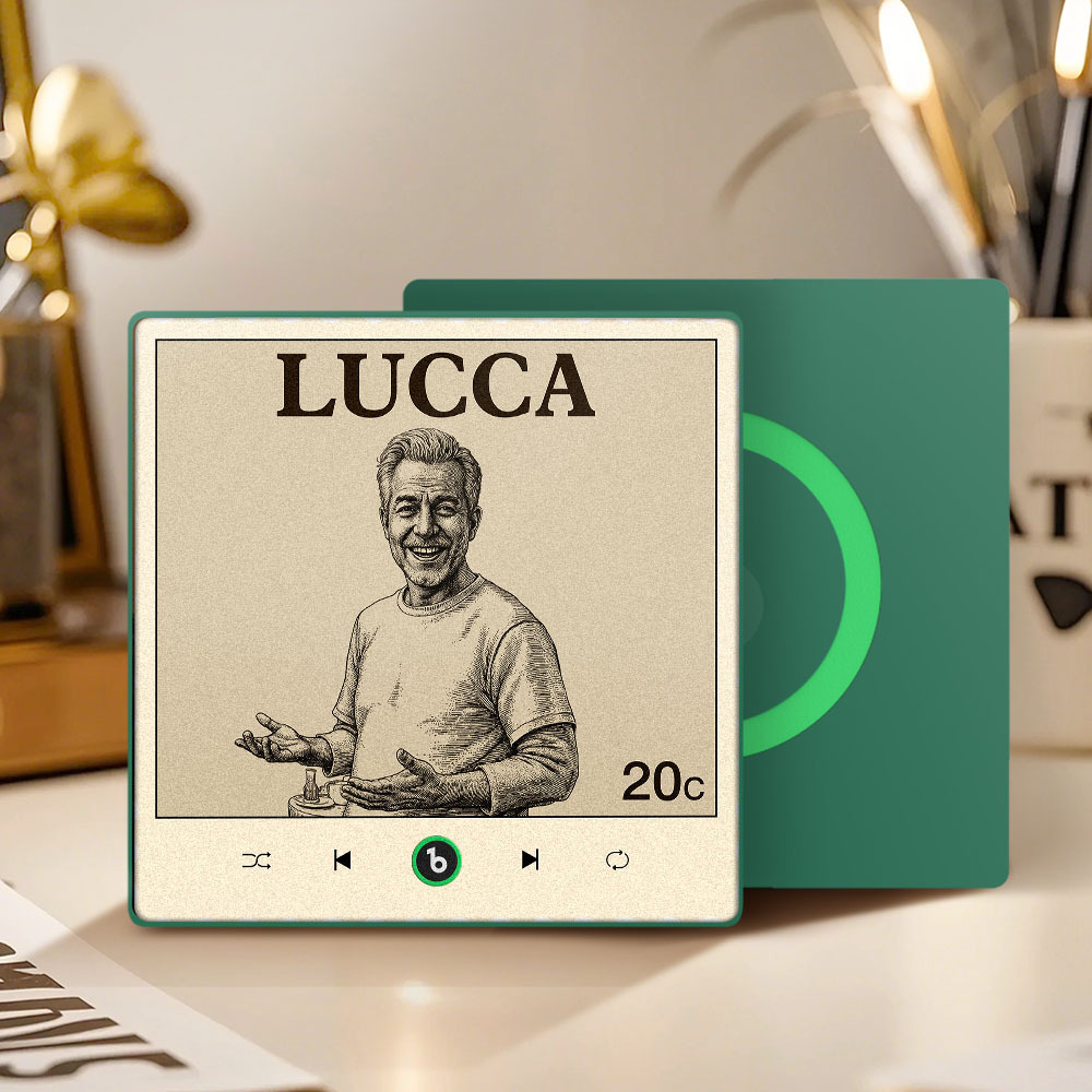 カスタムポートレート ヴィンテージスタンプ 音楽冷蔵庫マグネット パーソナライズされた写真名入り切手 音楽冷蔵庫マグネット 歌を再生できる彼へのギフト - Fridgebeatsjp