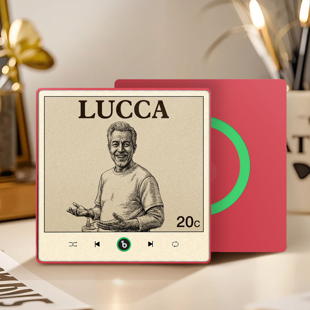 カスタムポートレート ヴィンテージスタンプ 音楽冷蔵庫マグネット パーソナライズされた写真名入り切手 音楽冷蔵庫マグネット 歌を再生できる彼へのギフト - Fridgebeatsjp