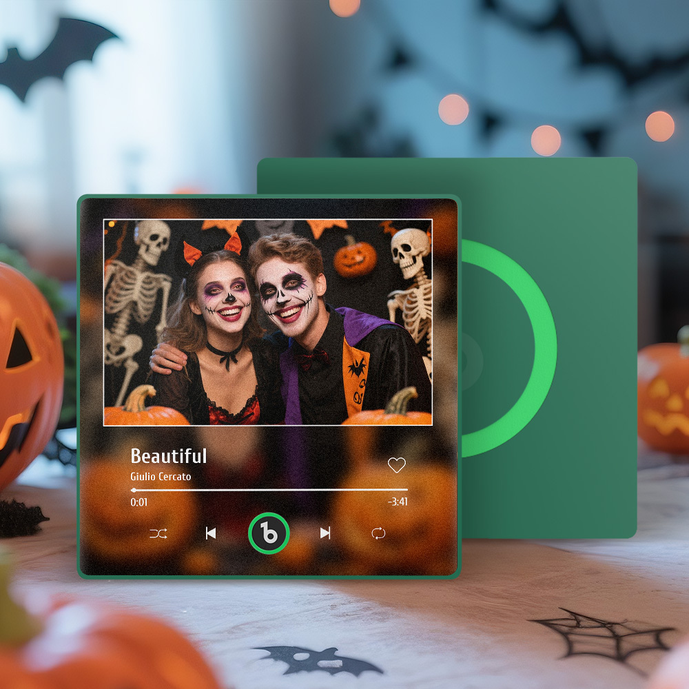 カスタム音楽冷蔵庫マグネット パーソナライズされた歌マグネット 彼へのハロウィンギフト - Fridgebeatsjp